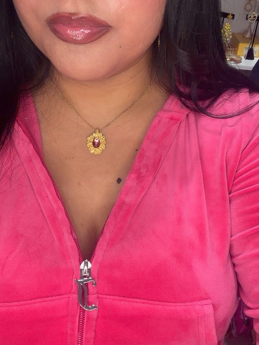 YSL Necklace Pink Gold Plated Necklace